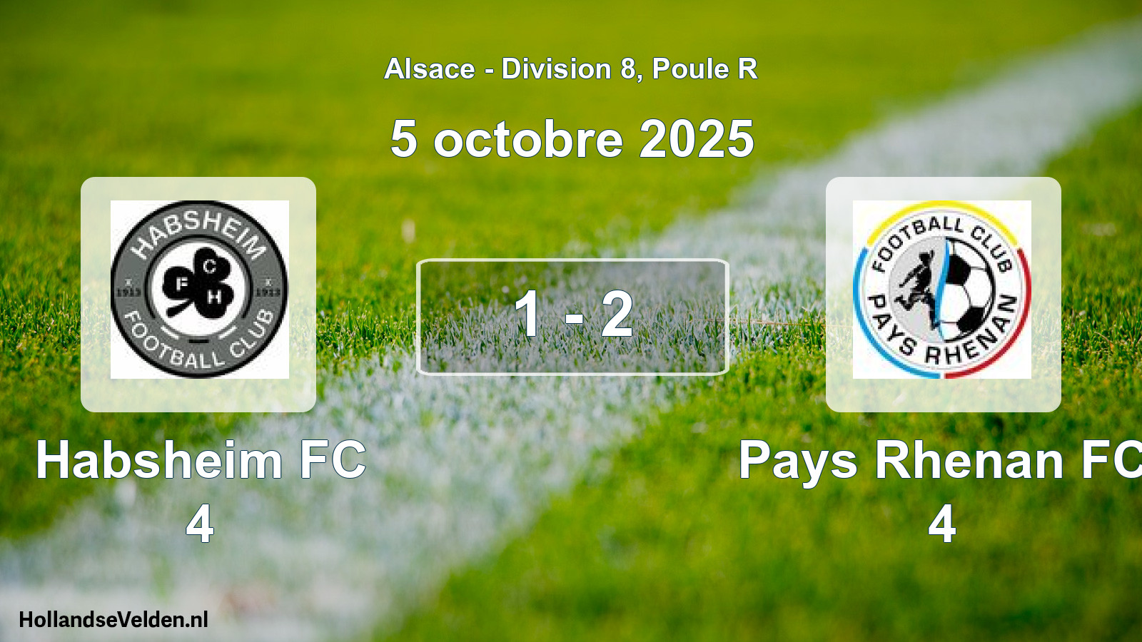 Match joué: Habsheim FC 4 - Pays Rhenan FC 4 1 - 2 (5 octobre 2025)
