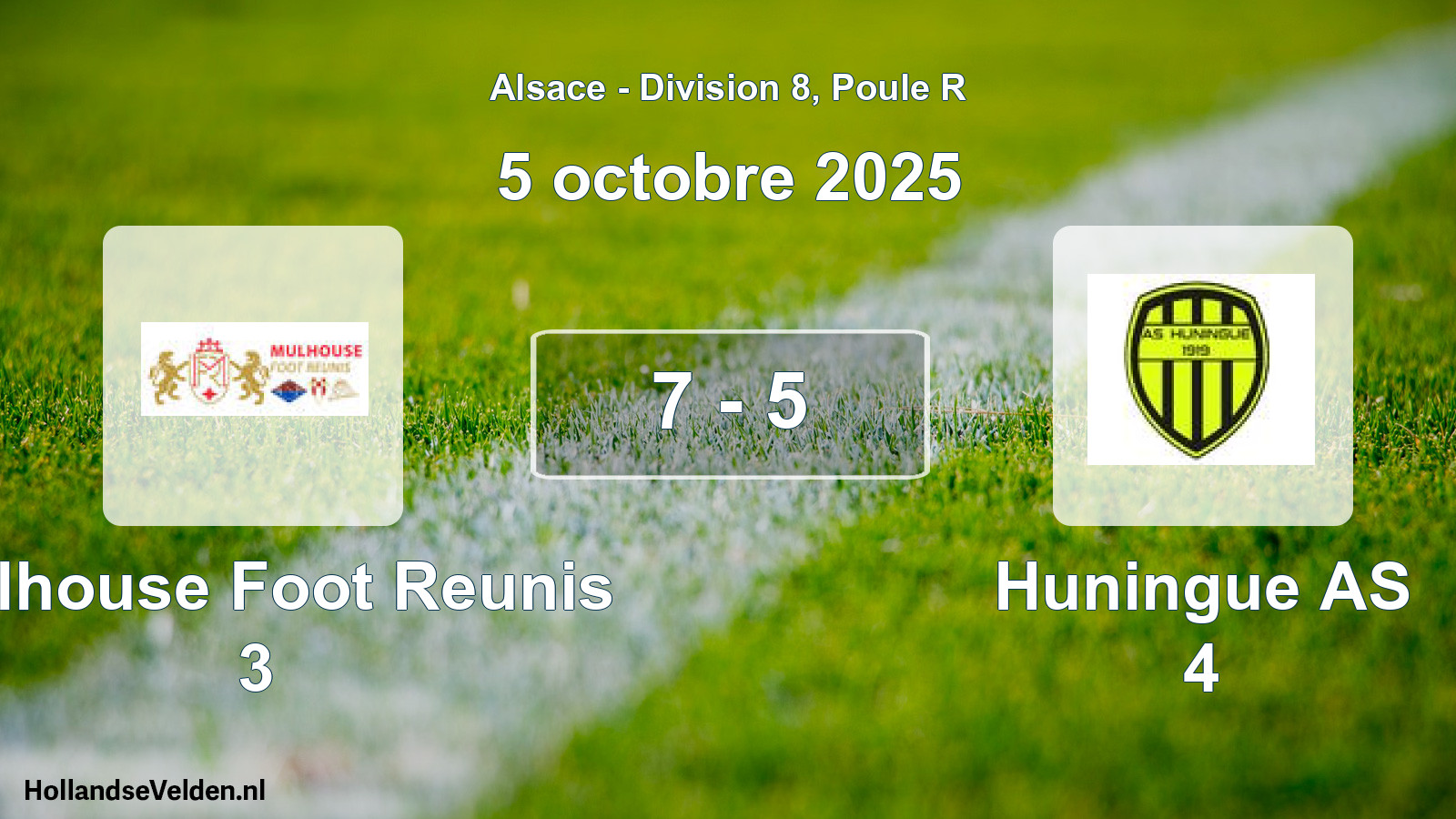 Match joué: Mulhouse Foot Reunis 3 - Huningue AS 4 7 - 5 (5 octobre 2025)