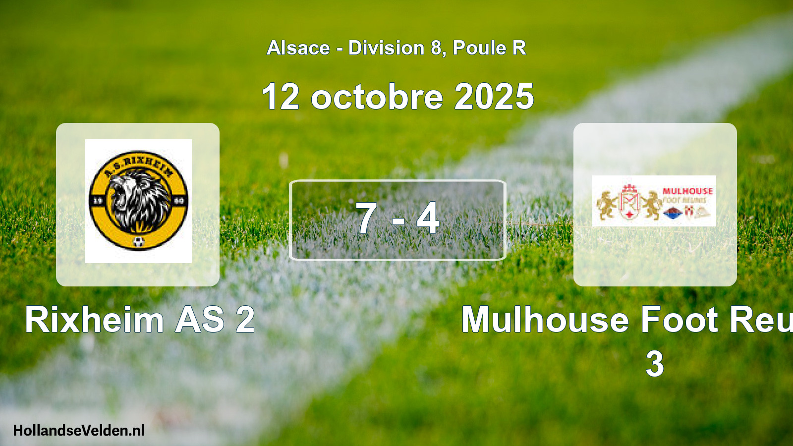 Gespeelde wedstrijd: Rixheim AS 2 - Mulhouse Foot Reunis 3 7 - 4 (12 oktober 2025)