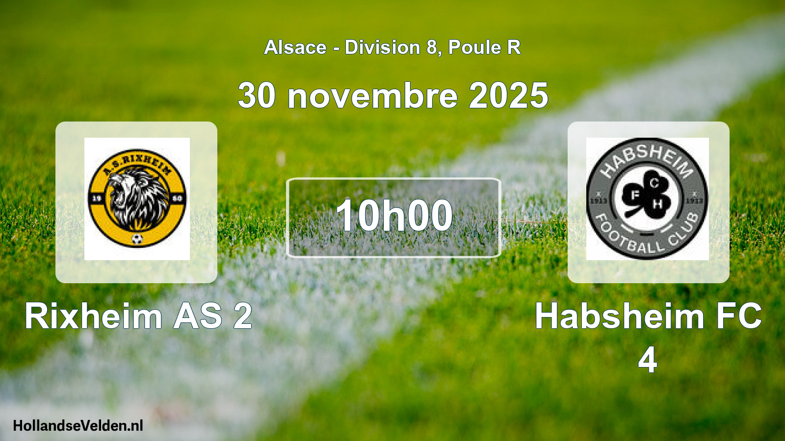 Match programmé: Rixheim AS 2 - Habsheim FC 4 (30 novembre 2025)