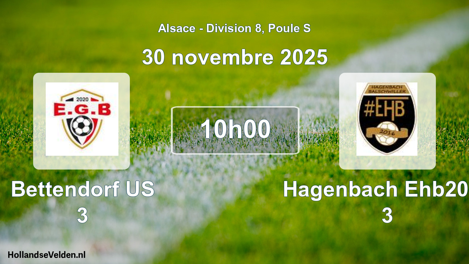 Scheduled Match: Bettendorf US 3 - Hagenbach Ehb2016 3 (30 November 2025)