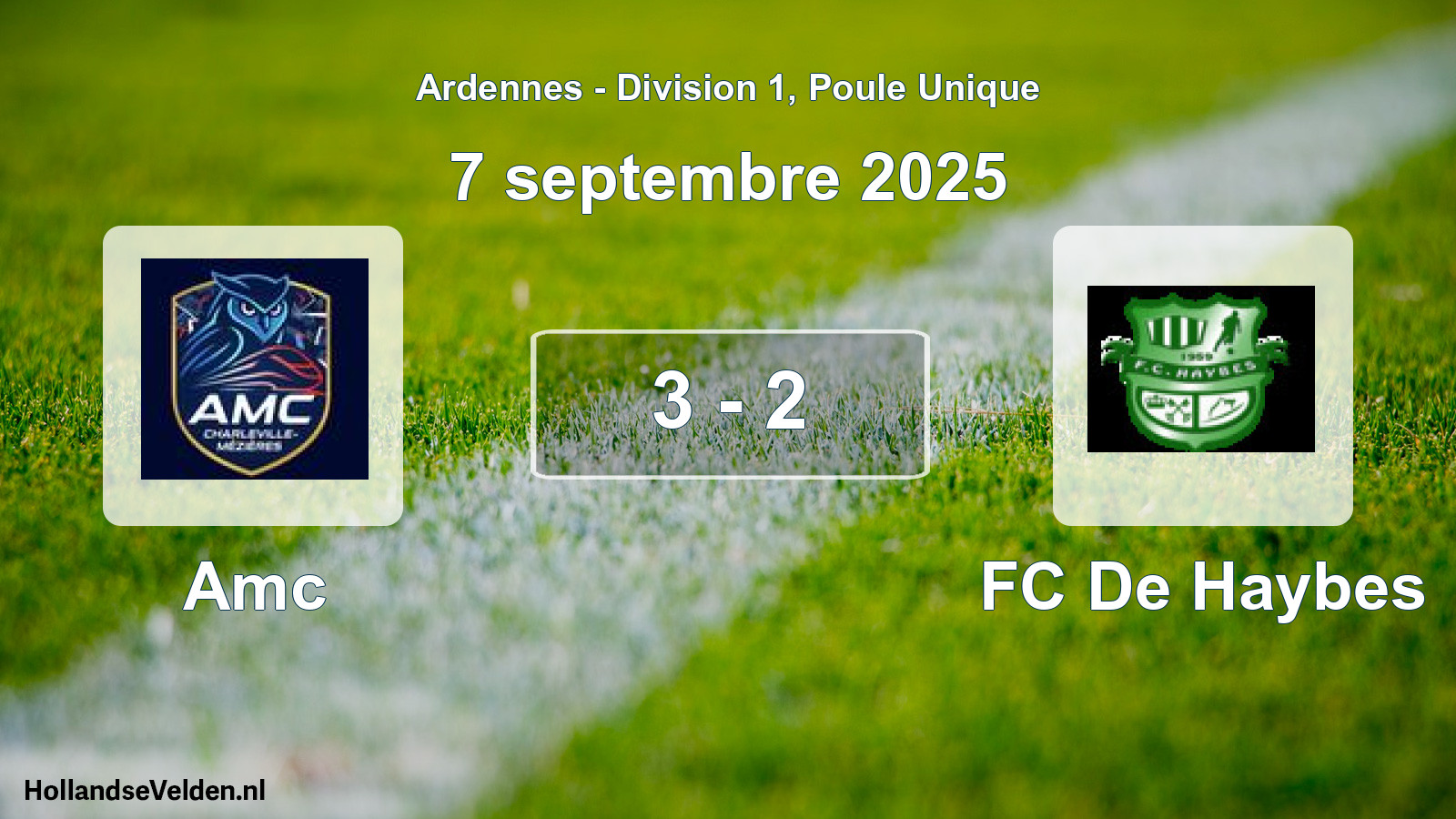 Total number of matches played: Amc - FC De Haybes 3 - 2 (7 September 2025)