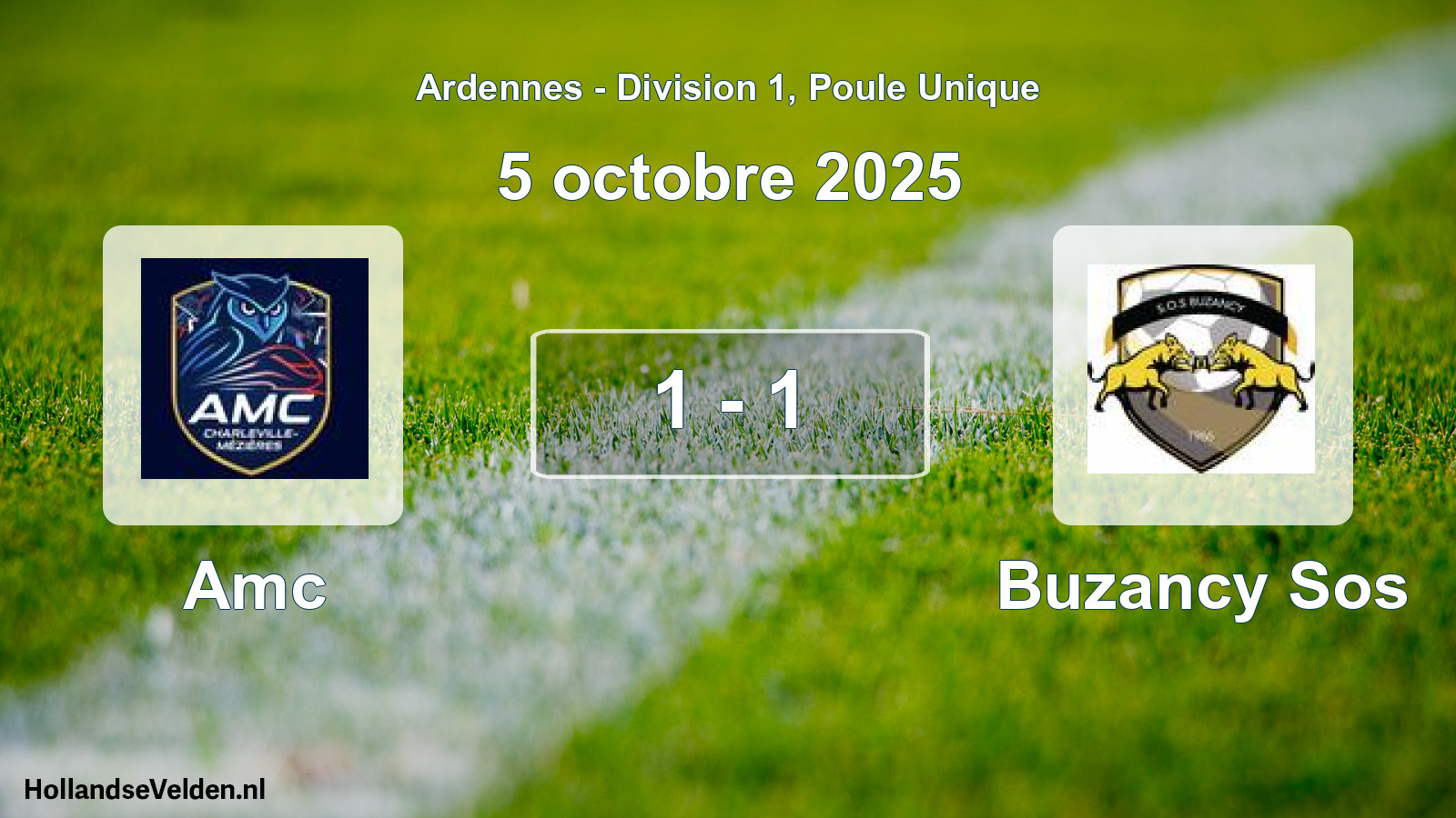 Total number of matches played: Amc - Buzancy Sos 1 - 1 (5 October 2025)