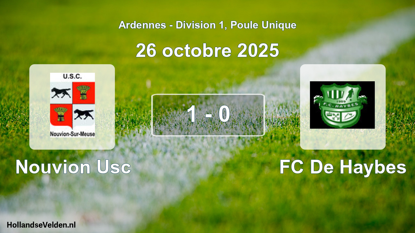 Match joué: Nouvion Usc - FC De Haybes 1 - 0 (26 octobre 2025)