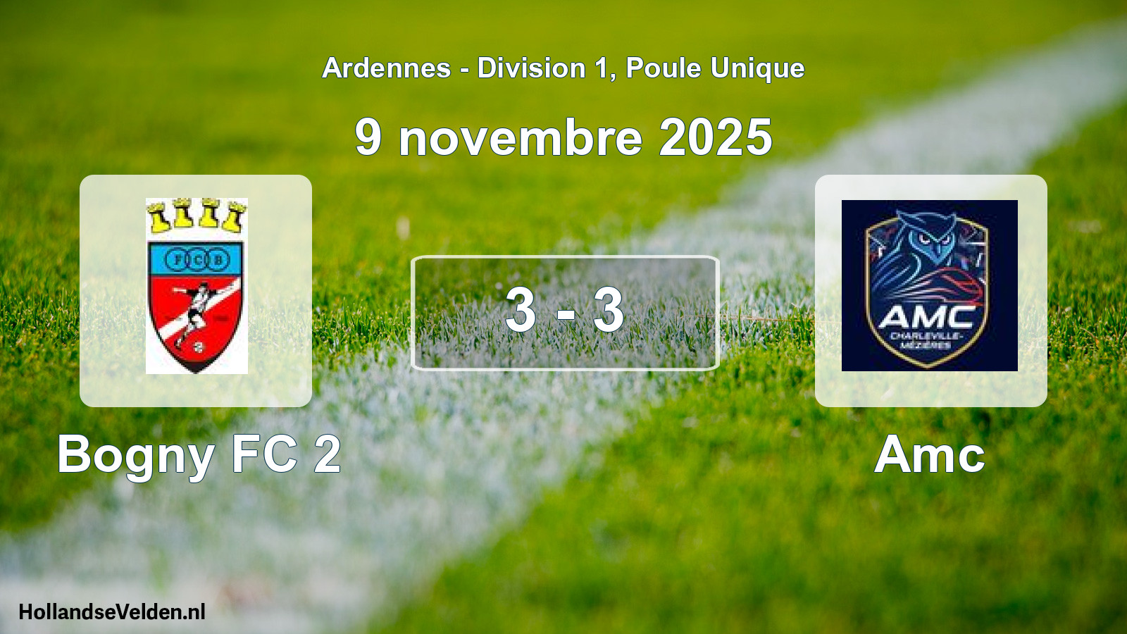 Match joué: Bogny FC 2 - Amc 3 - 3 (9 novembre 2025)