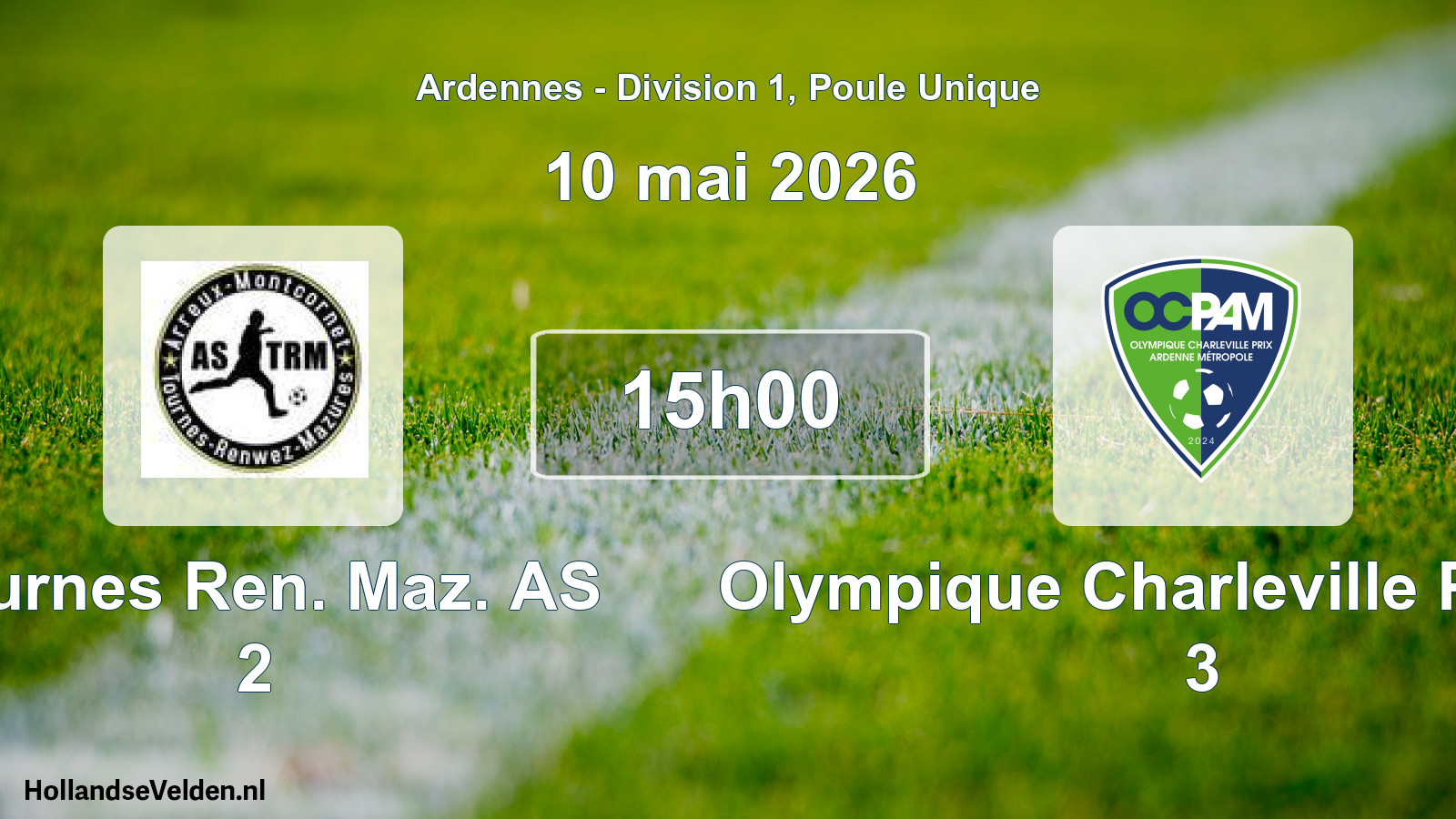 Match programmé: Tournes Ren. Maz. AS 2 - Olympique Charleville Prix AM 3 (16 novembre 2025)