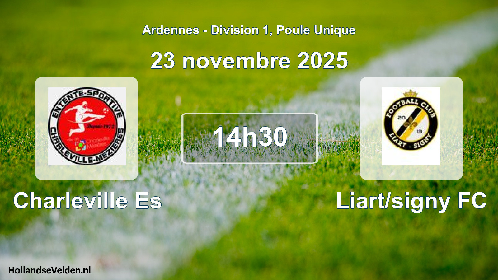 Match programmé: Charleville Es - Liart/signy FC (23 novembre 2025)