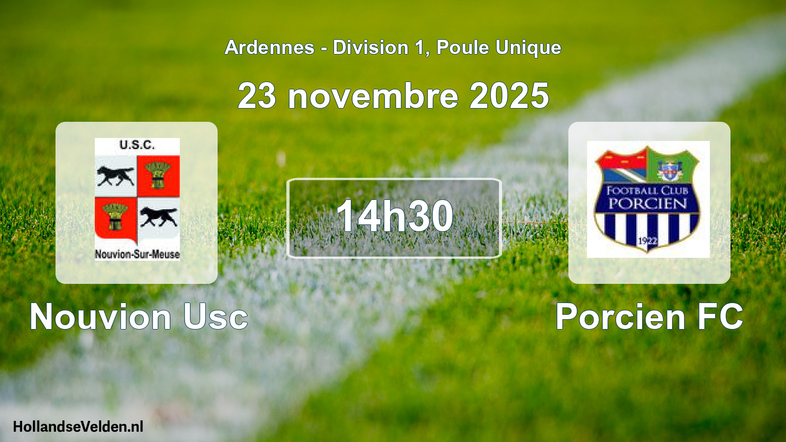 Geplande wedstrijd: Nouvion Usc - Porcien FC (23 november 2025)