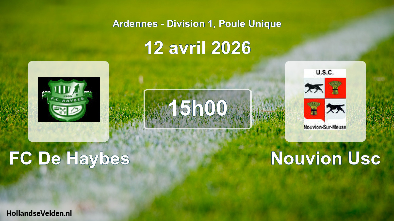 Geplande wedstrijd: FC De Haybes - Nouvion Usc (12 april 2026)