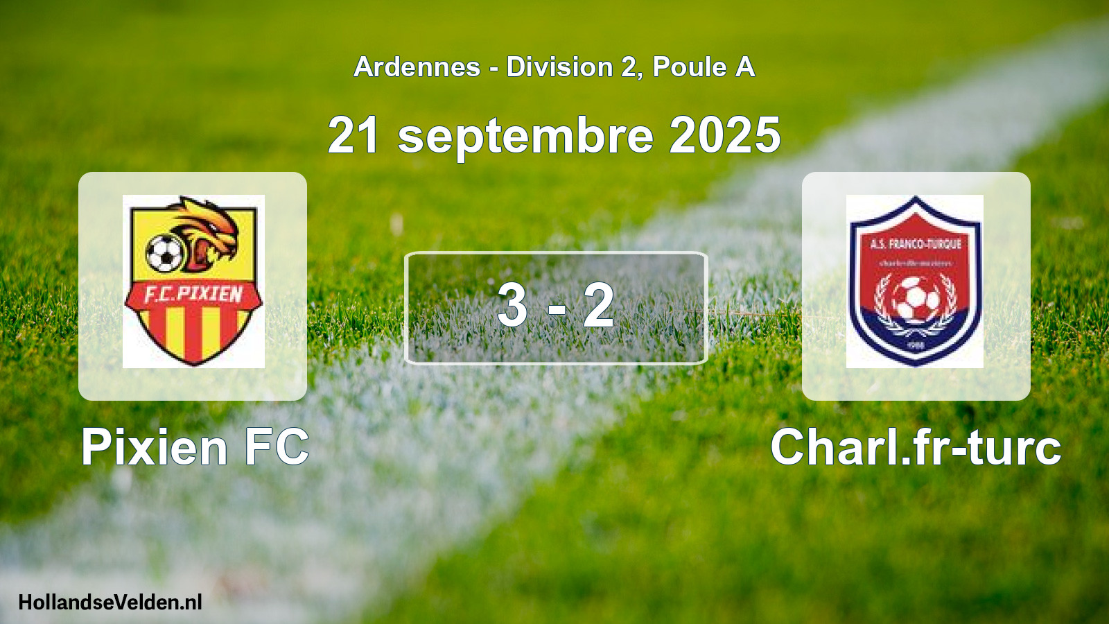 Match joué: Pixien FC - Charl.fr-turc 3 - 2 (21 septembre 2025)