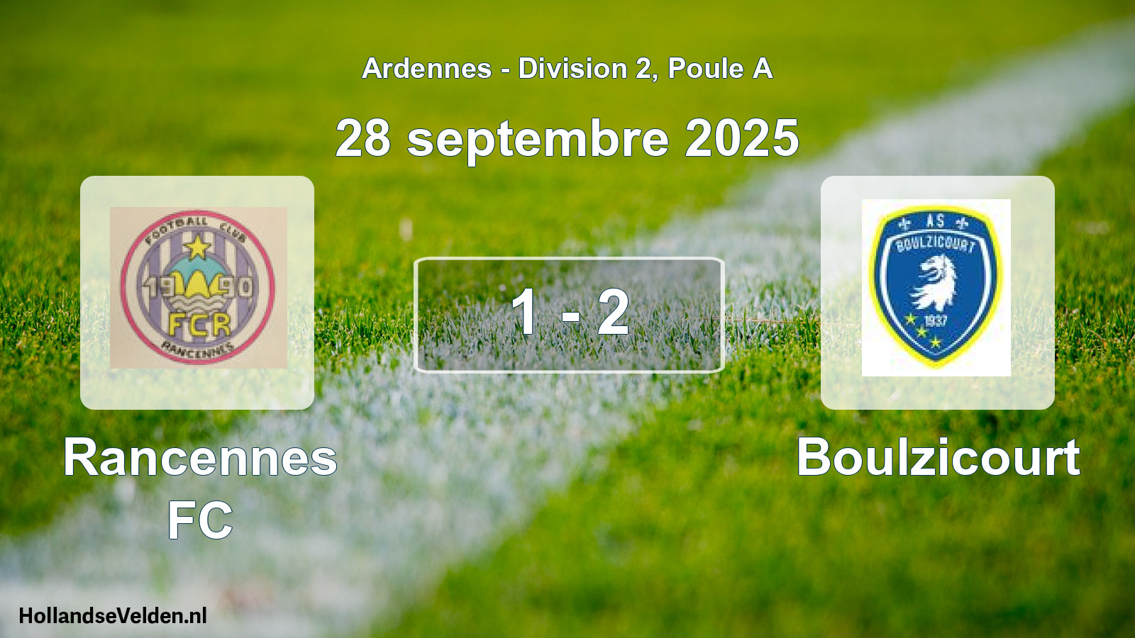 Match joué: Rancennes FC - Boulzicourt 1 - 2 (28 septembre 2025)