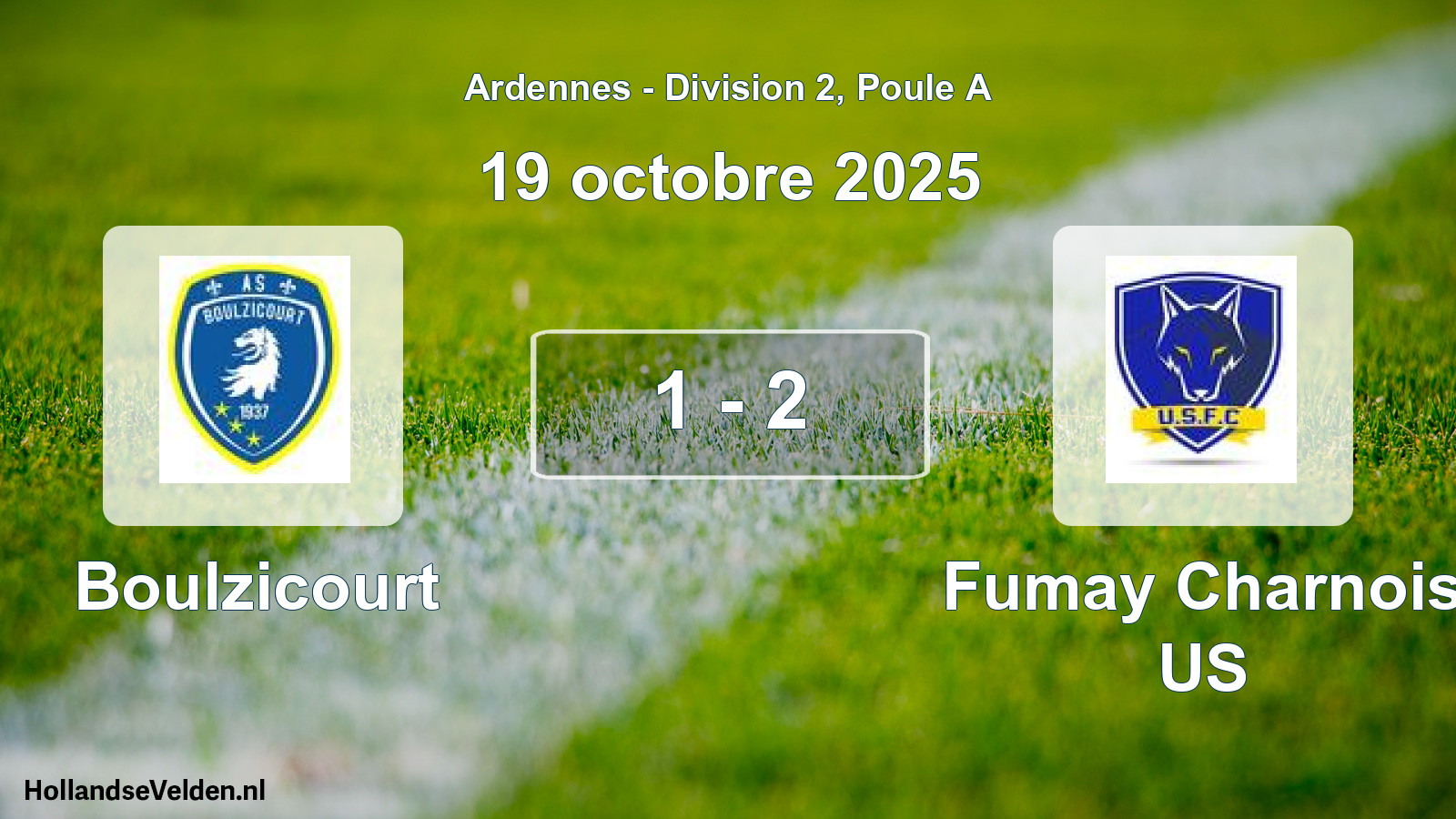 Match joué: Boulzicourt - Fumay Charnois US 1 - 2 (19 octobre 2025)