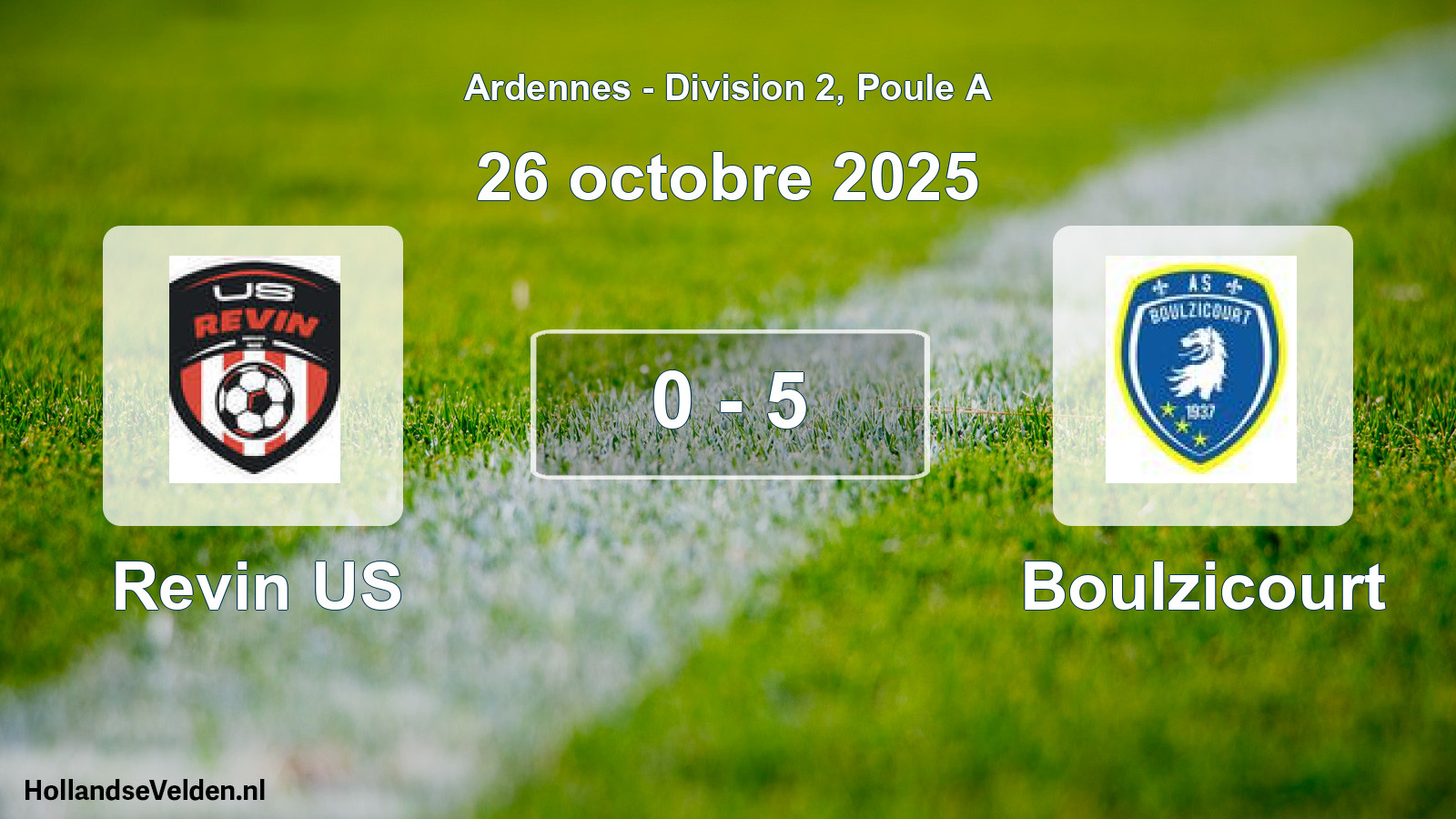 Match joué: Revin US - Boulzicourt 0 - 5 (26 octobre 2025)