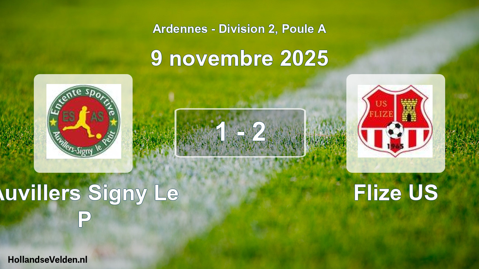 Total number of matches played: Auvillers Signy Le P - Flize US 1 - 2 (9 November 2025)