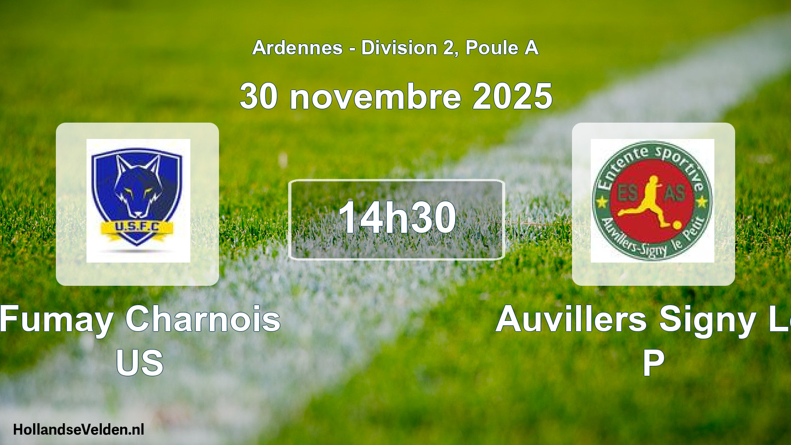 Geplande wedstrijd: Fumay Charnois US - Auvillers Signy Le P (30 november 2025)