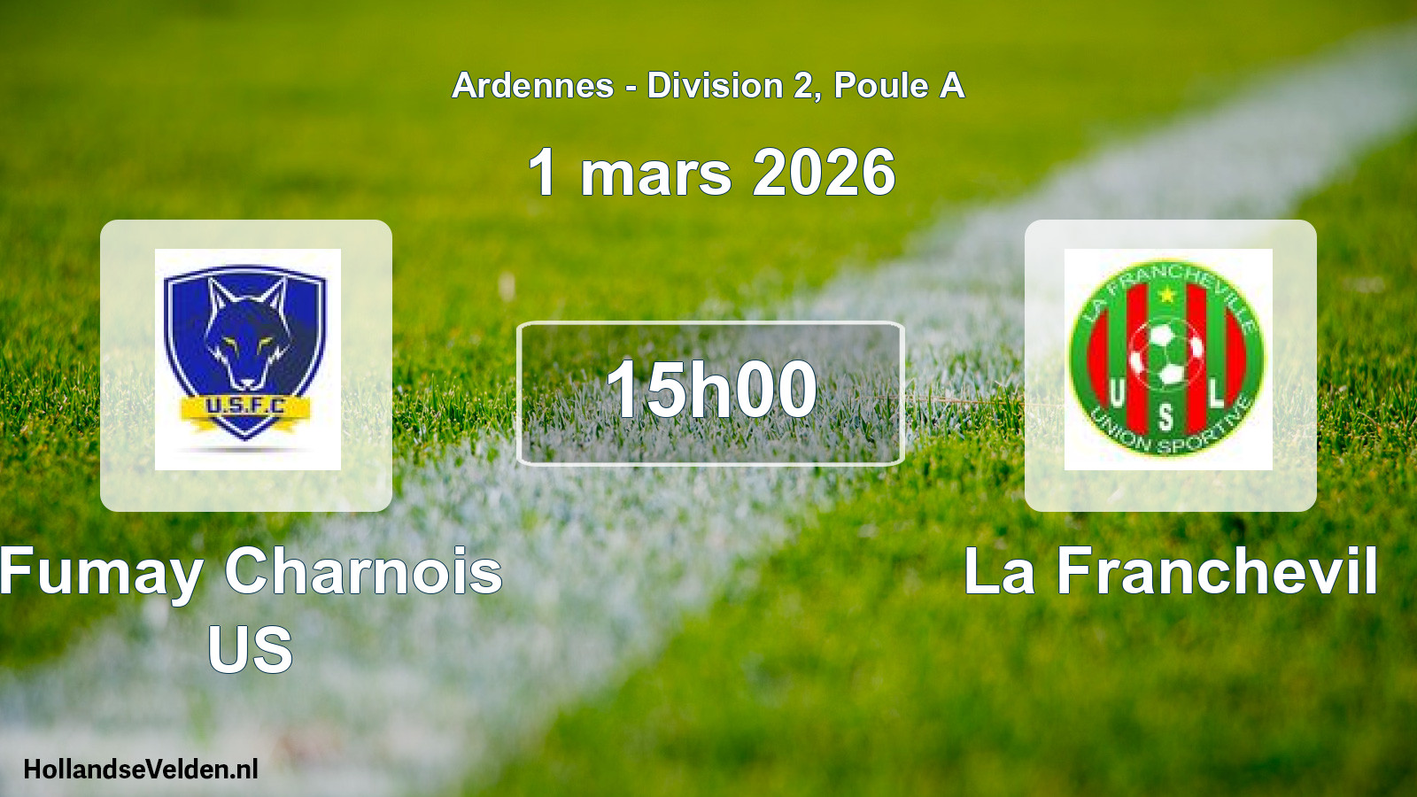 Match programmé: Fumay Charnois US - La Franchevil (1 mars 2026)