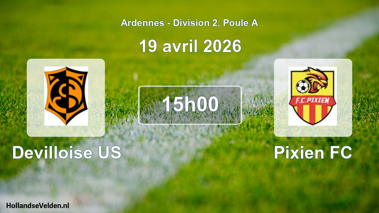 Scheduled Match: Devilloise US - Pixien FC (19 April 2026)