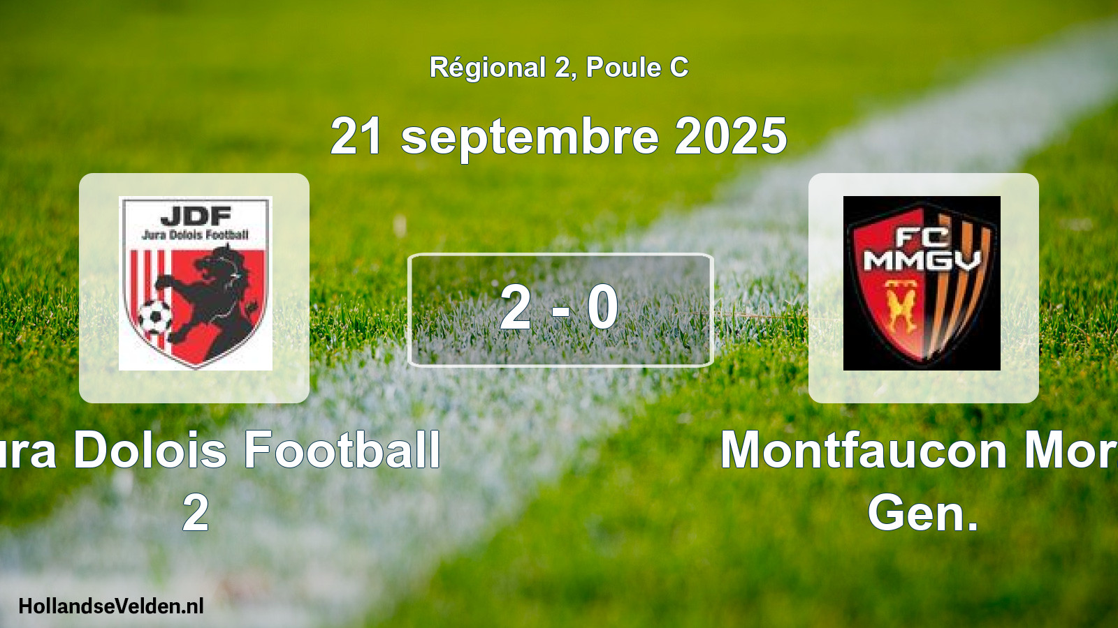 Total number of matches played: Jura Dolois Football 2 - Montfaucon Mor. Gen. 2 - 0 (21 September 2025)