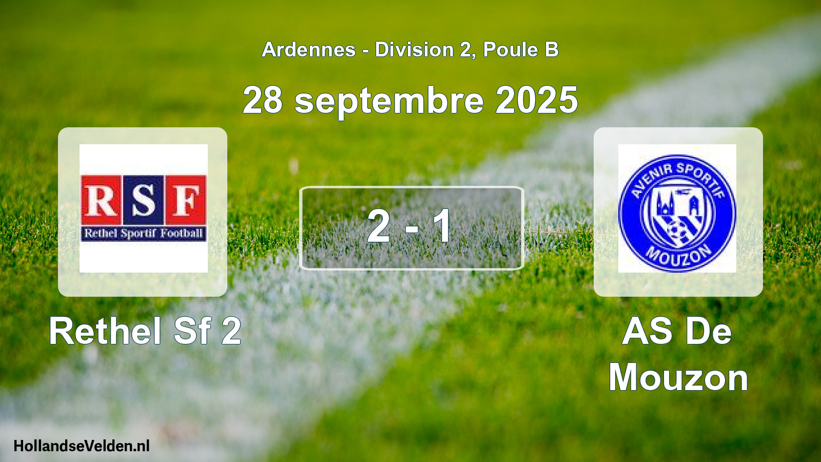 Match joué: Rethel Sf 2 - AS De Mouzon 2 - 1 (28 septembre 2025)