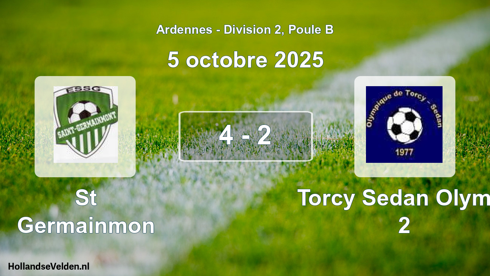 Match joué: St Germainmon - Torcy Sedan Olymp. 2 4 - 2 (5 octobre 2025)