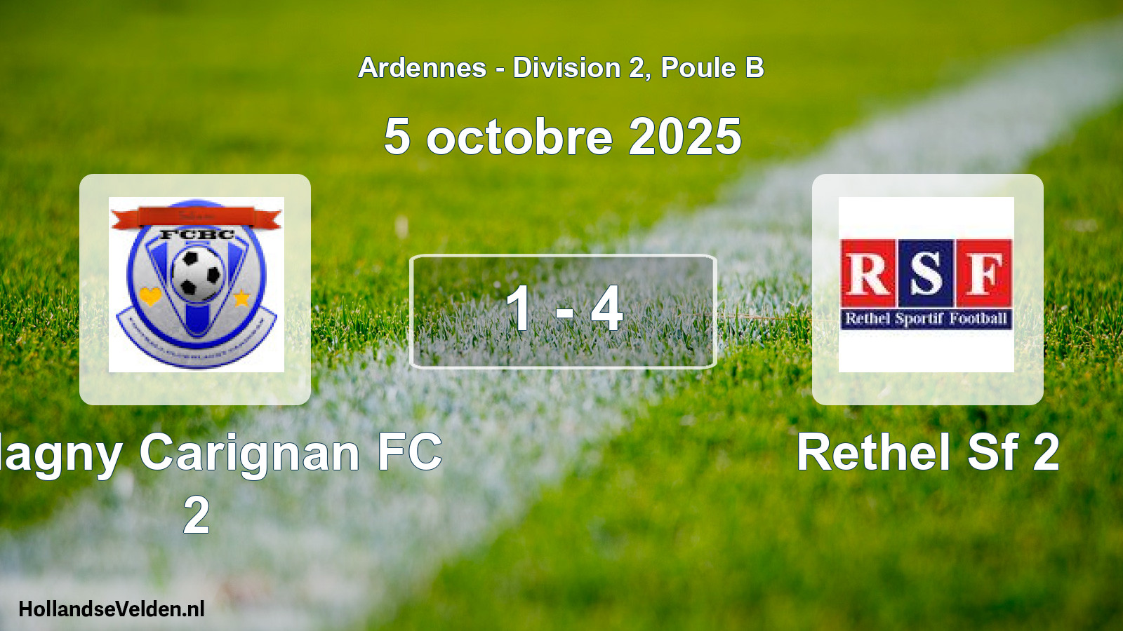 Match joué: Blagny Carignan FC 2 - Rethel Sf 2 1 - 4 (5 octobre 2025)