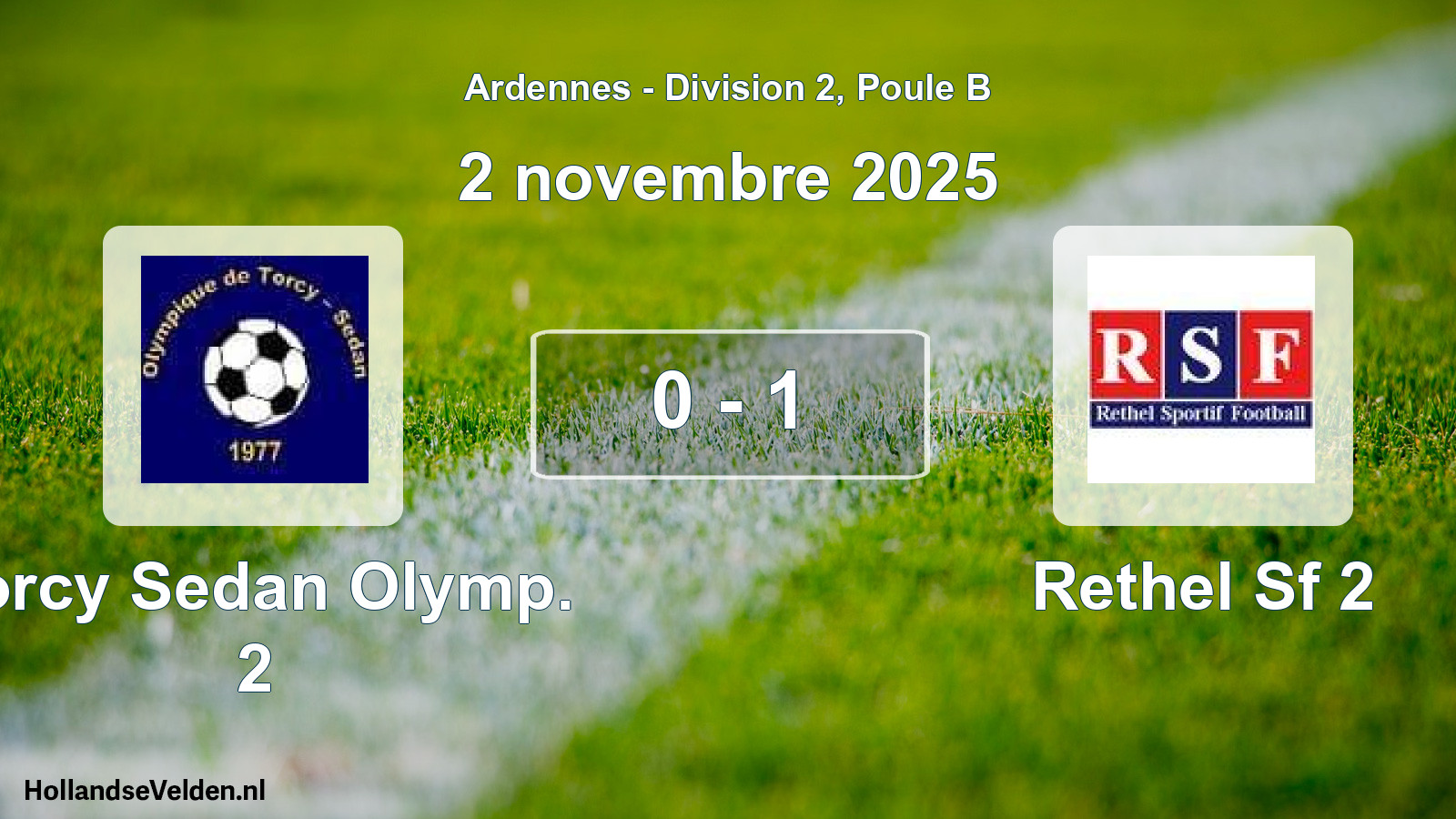 Gespeelde wedstrijd: Torcy Sedan Olymp. 2 - Rethel Sf 2 0 - 1 (2 november 2025)
