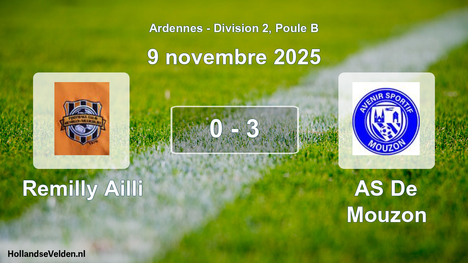 Match joué: Remilly Ailli - AS De Mouzon 0 - 3 (9 novembre 2025)