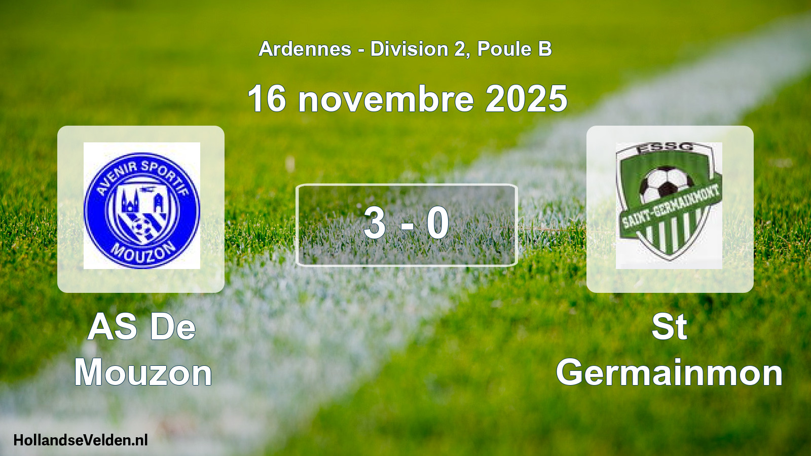 Match joué: AS De Mouzon - St Germainmon 3 - 0 (16 novembre 2025)