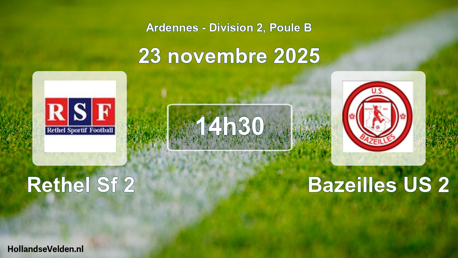 Match programmé: Rethel Sf 2 - Bazeilles US 2 (23 novembre 2025)