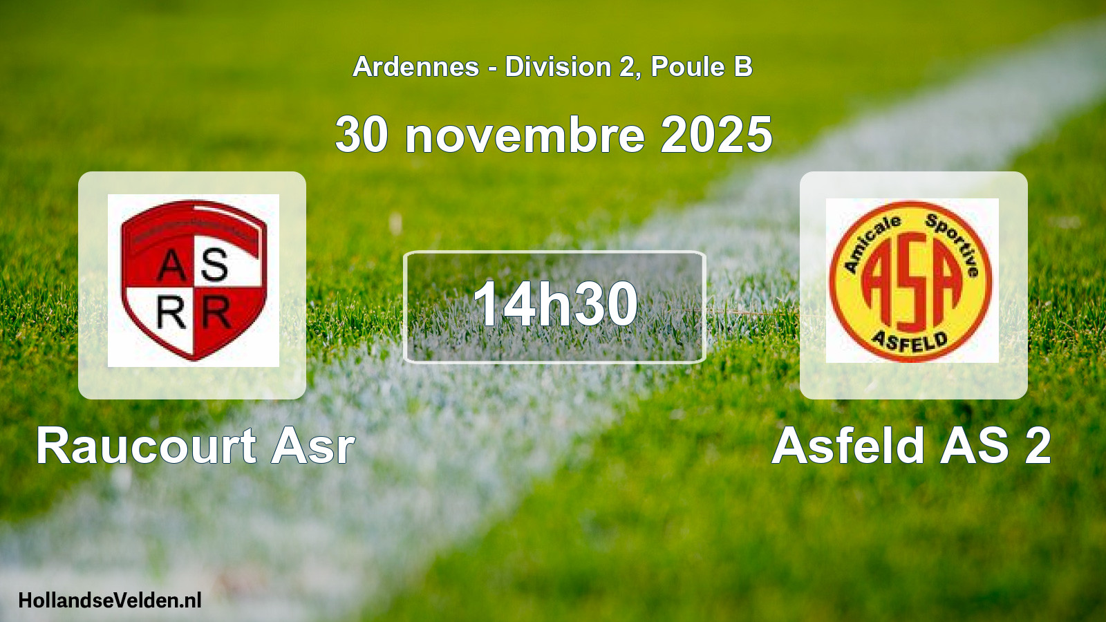 Geplande wedstrijd: Raucourt Asr - Asfeld AS 2 (30 november 2025)