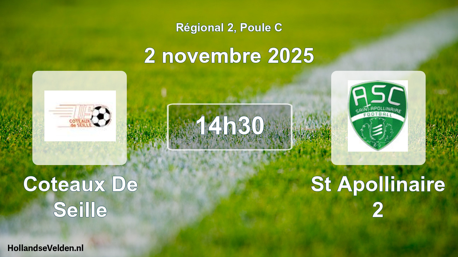 Scheduled Match: Coteaux De Seille - St Apollinaire 2 (2 November 2025)