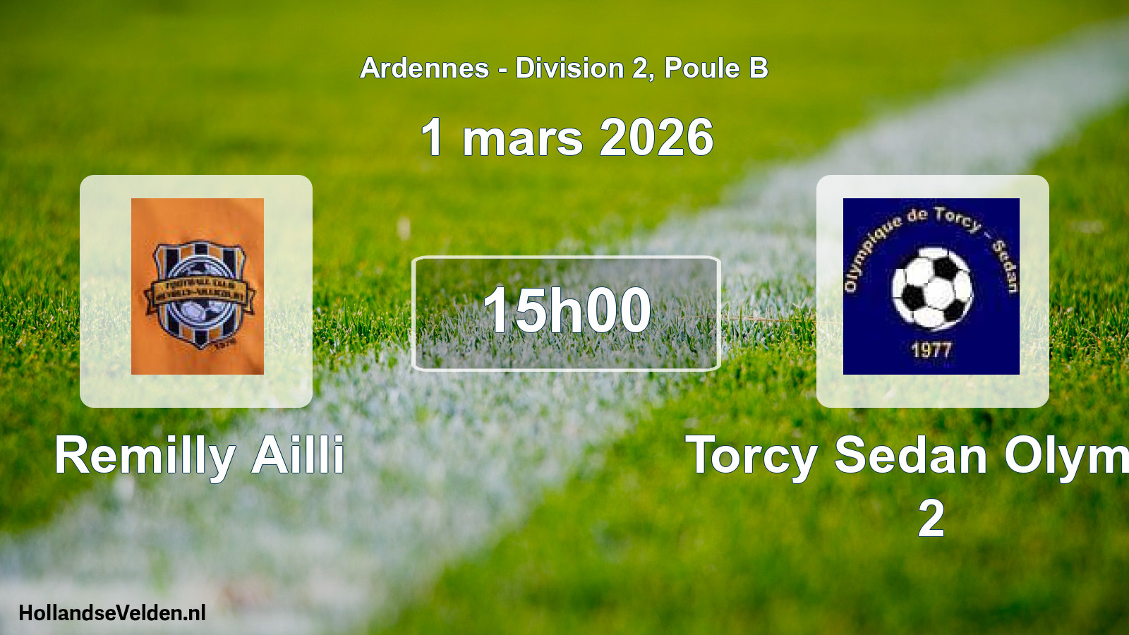 Match programmé: Remilly Ailli - Torcy Sedan Olymp. 2 (1 mars 2026)