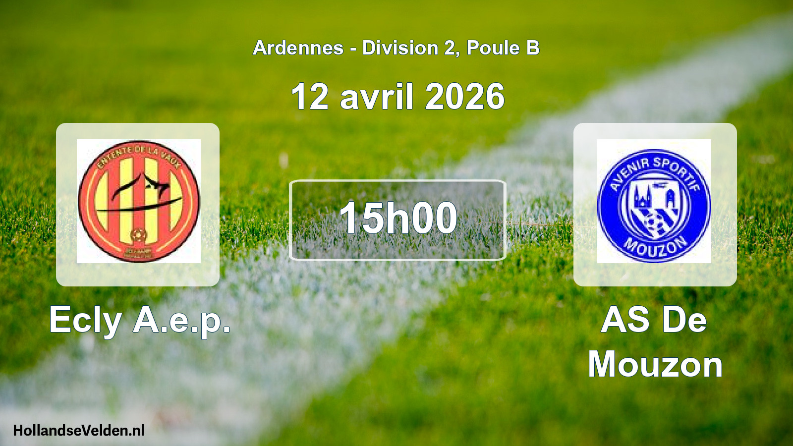 Match programmé: Ecly A.e.p. - AS De Mouzon (12 avril 2026)