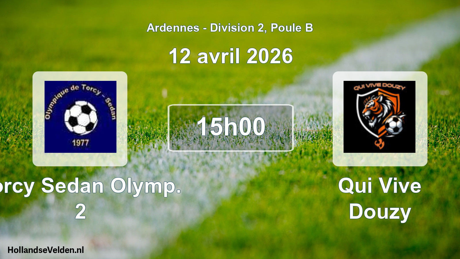 Match programmé: Torcy Sedan Olymp. 2 - Qui Vive Douzy (12 avril 2026)