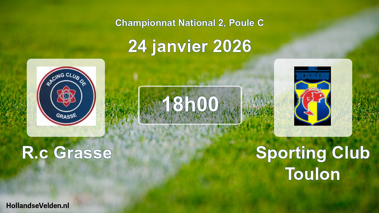 Geplande wedstrijd: R.c Grasse - Sporting Club Toulon (24 januari 2026)
