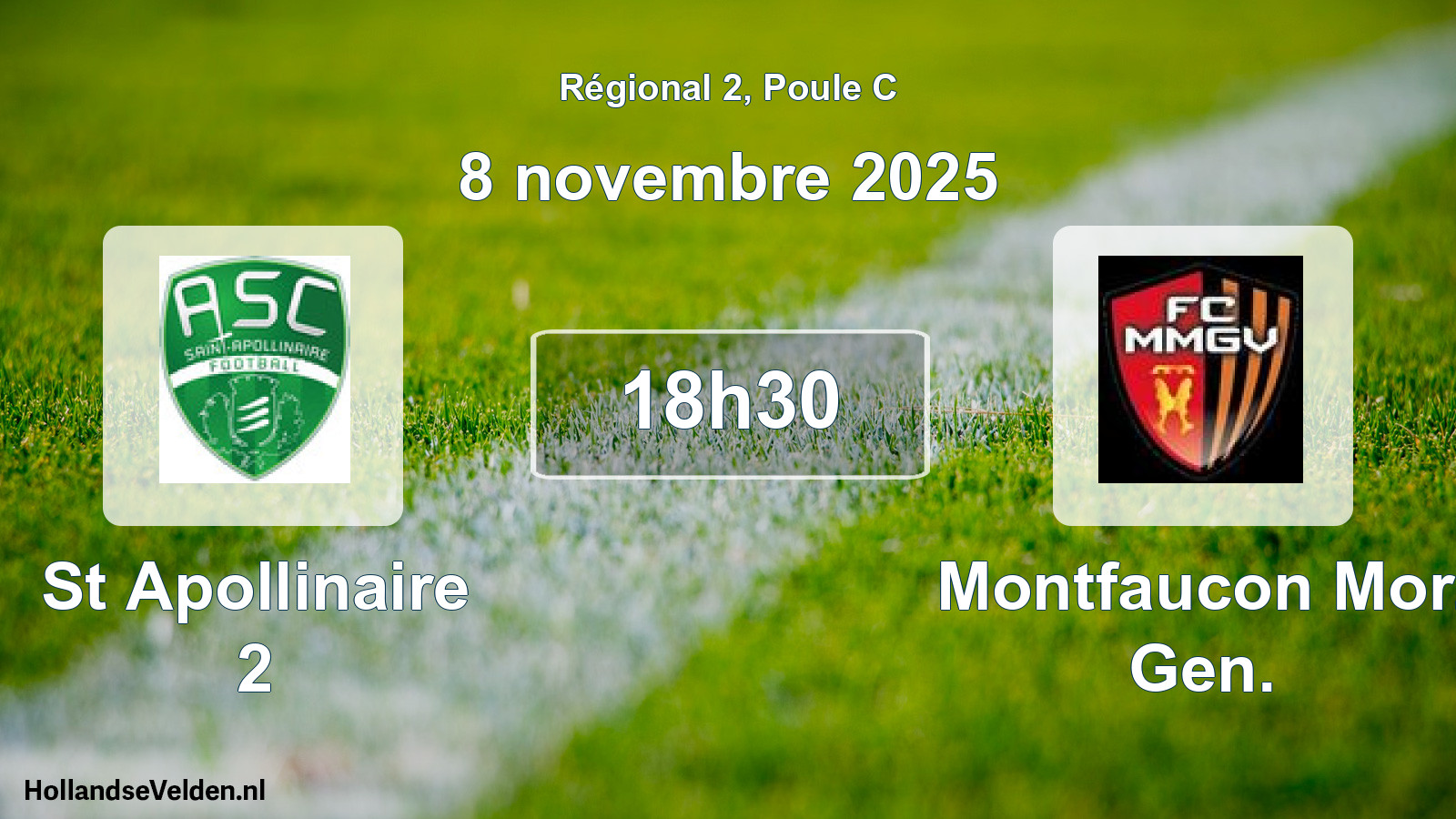 Scheduled Match: St Apollinaire 2 - Montfaucon Mor. Gen. (8 November 2025)