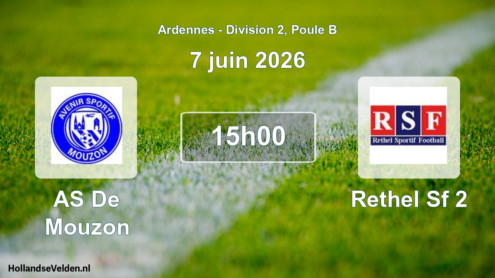 Match programmé: AS De Mouzon - Rethel Sf 2 (7 juin 2026)