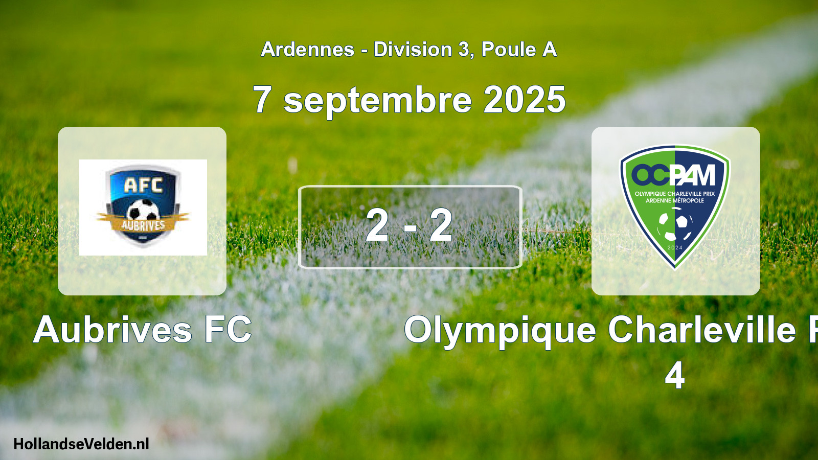 Match joué: Aubrives FC - Olympique Charleville Prix AM 4 2 - 2 (7 septembre 2025)