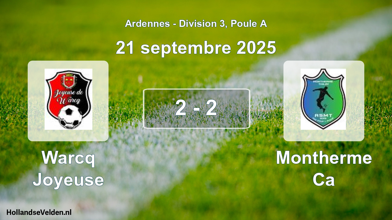 Match joué: Warcq Joyeuse - Montherme Ca 2 - 2 (21 septembre 2025)