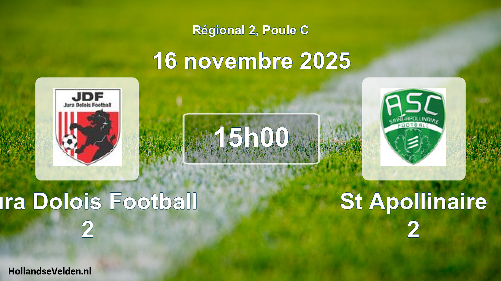 Scheduled Match: Jura Dolois Football 2 - St Apollinaire 2 (16 November 2025)