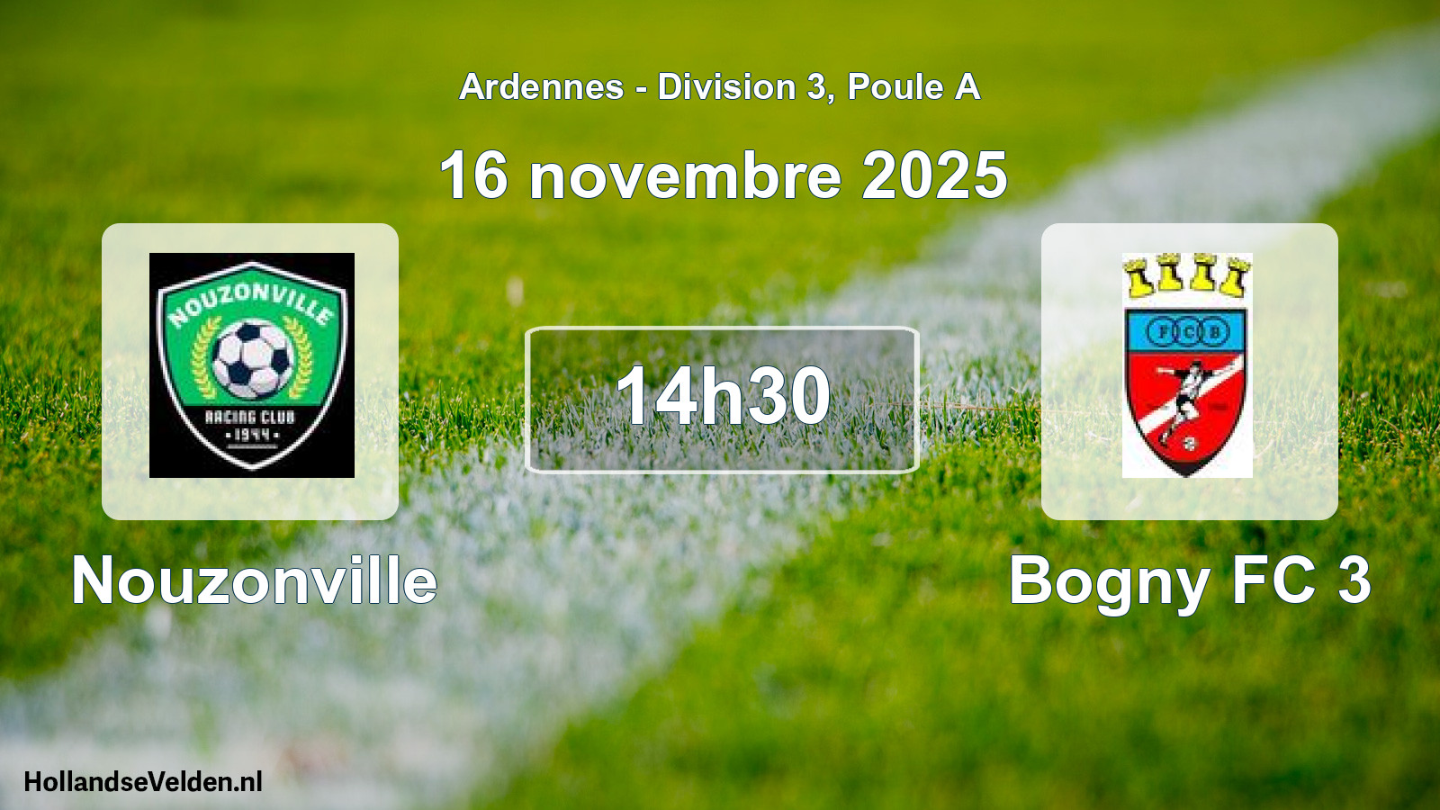 Match programmé: Nouzonville - Bogny FC 3 (16 novembre 2025)
