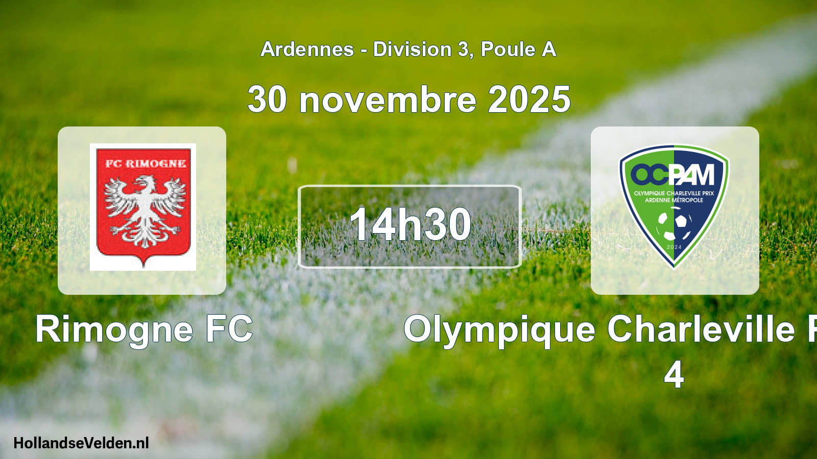 Geplande wedstrijd: Rimogne FC - Olympique Charleville Prix AM 4 (30 november 2025)