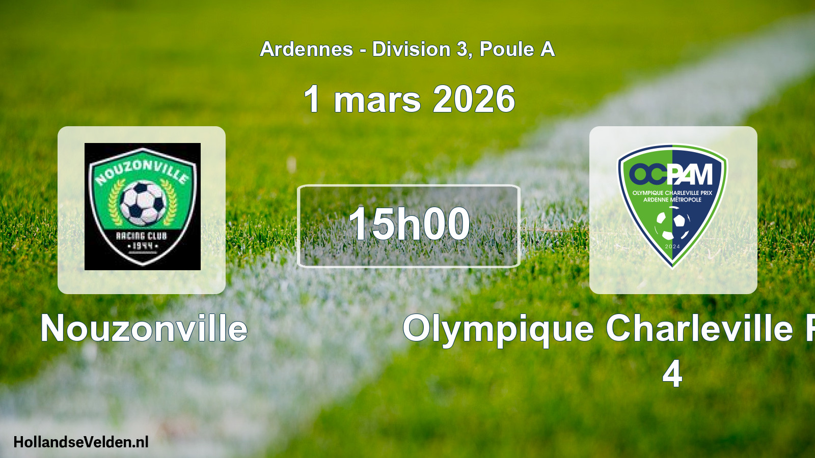 Geplande wedstrijd: Nouzonville - Olympique Charleville Prix AM 4 (1 maart 2026)
