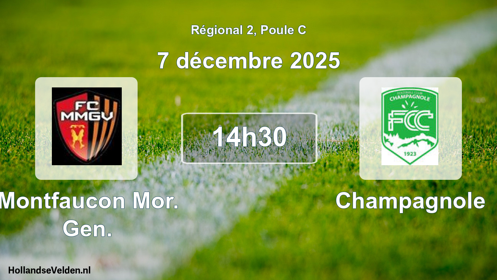 Geplande wedstrijd: Montfaucon Mor. Gen. - Champagnole (7 décembre 2025)