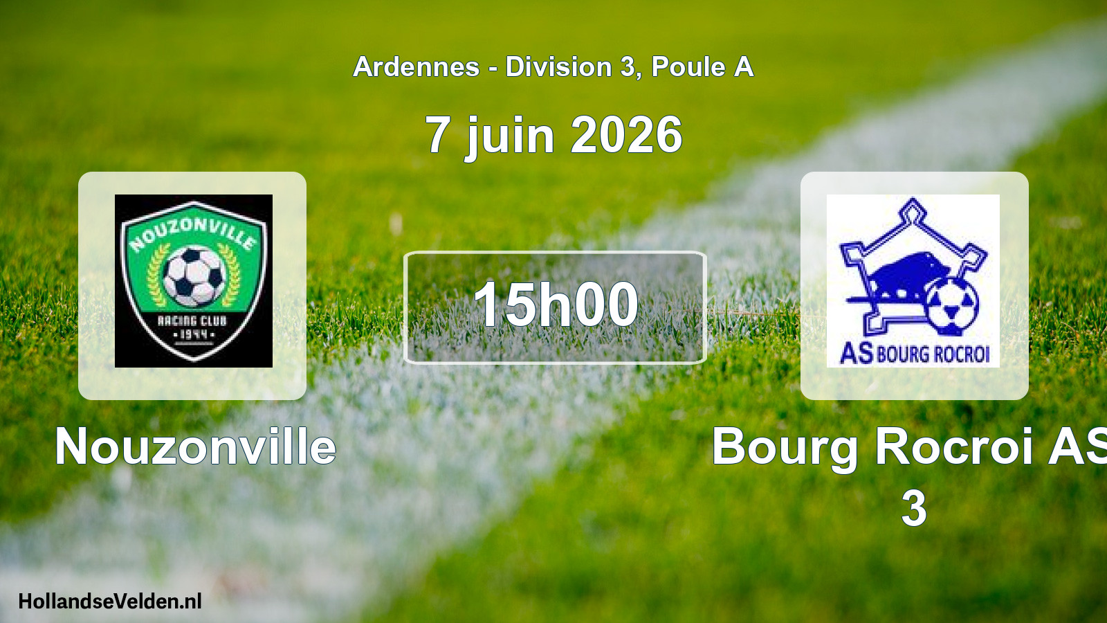 Match programmé: Nouzonville - Bourg Rocroi AS 3 (7 juin 2026)