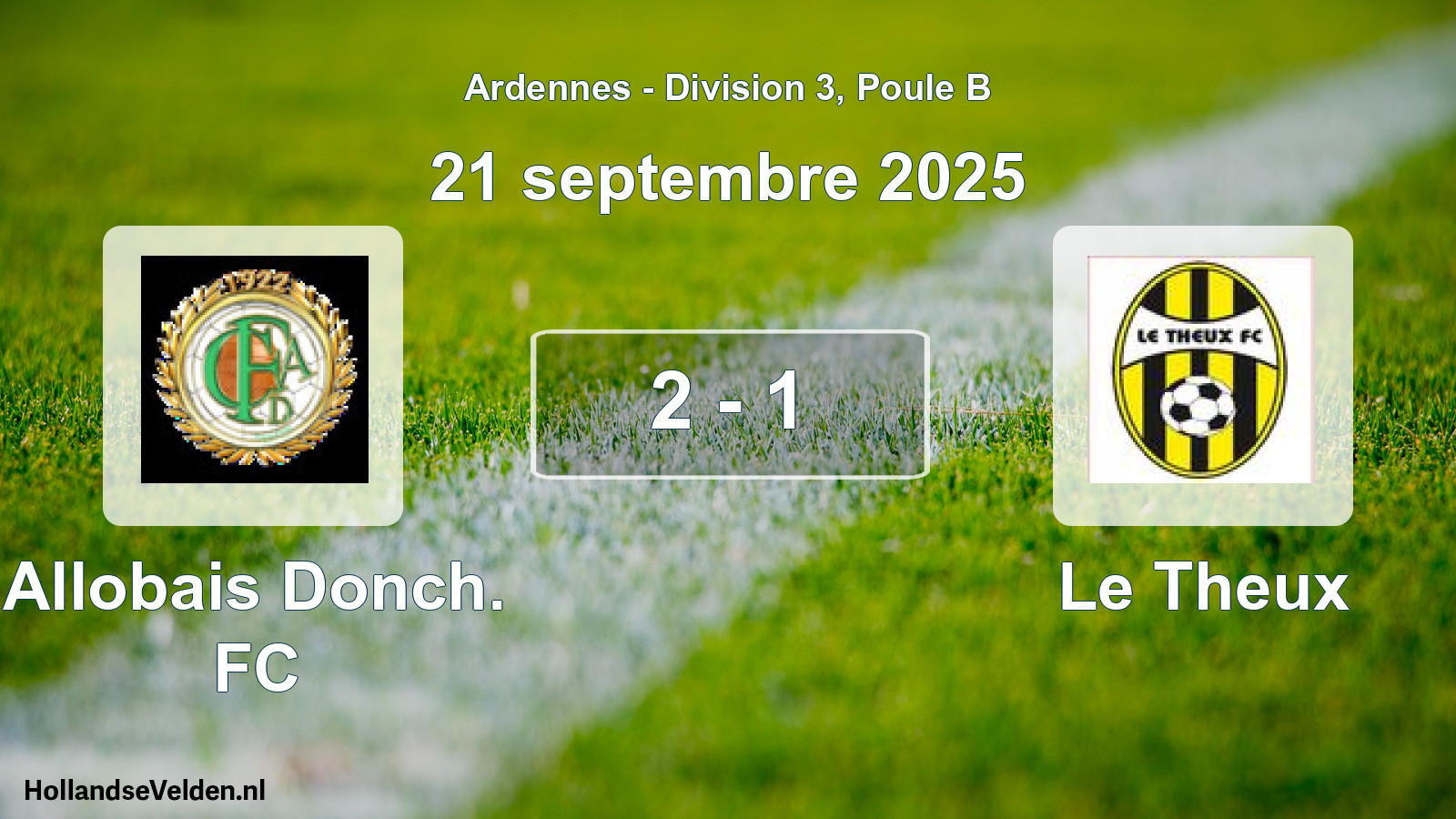 Match joué: Allobais Donch. FC - Le Theux 2 - 1 (21 septembre 2025)