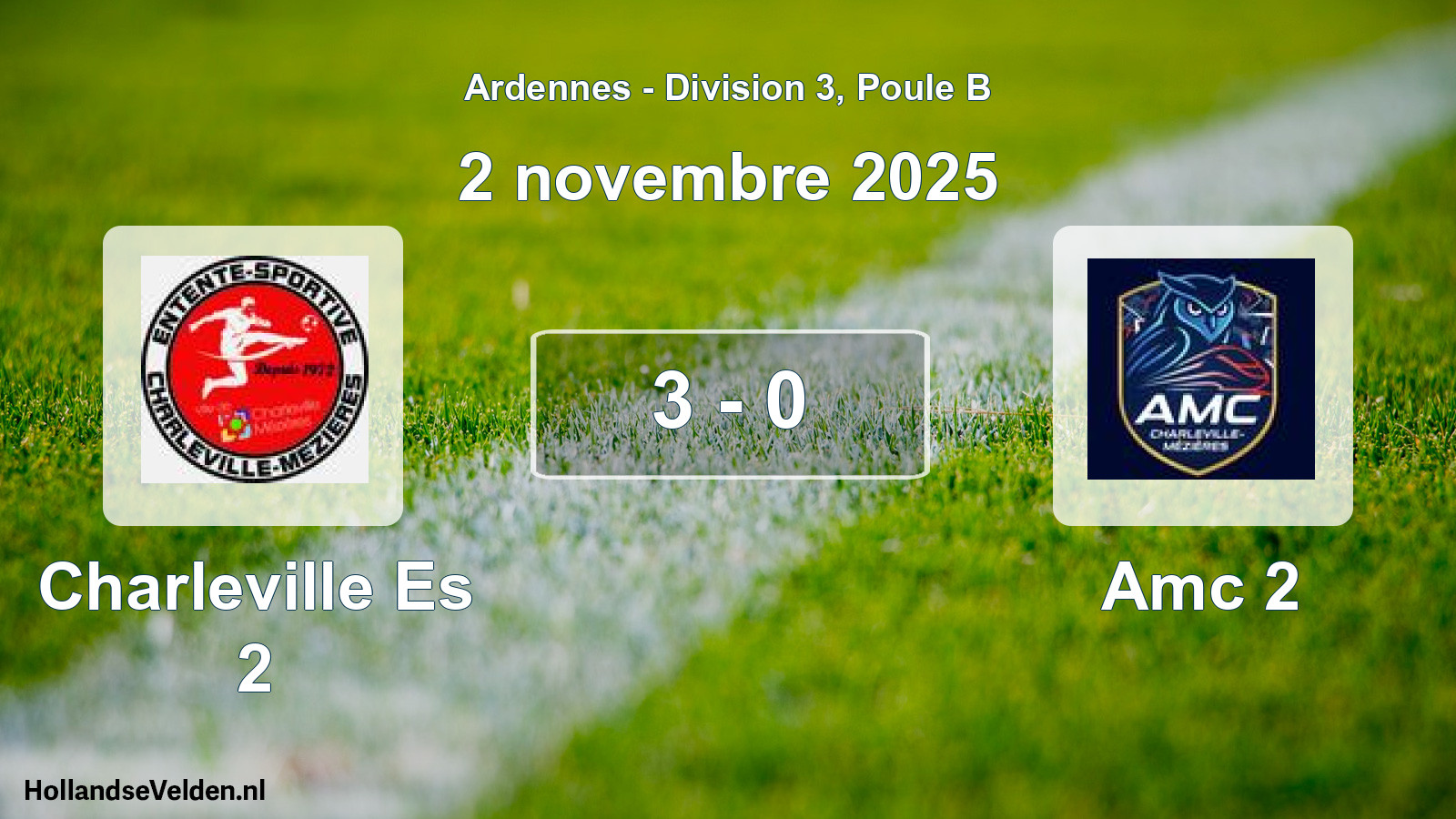 Match joué: Charleville Es 2 - Amc 2 3 - 0 (2 novembre 2025)