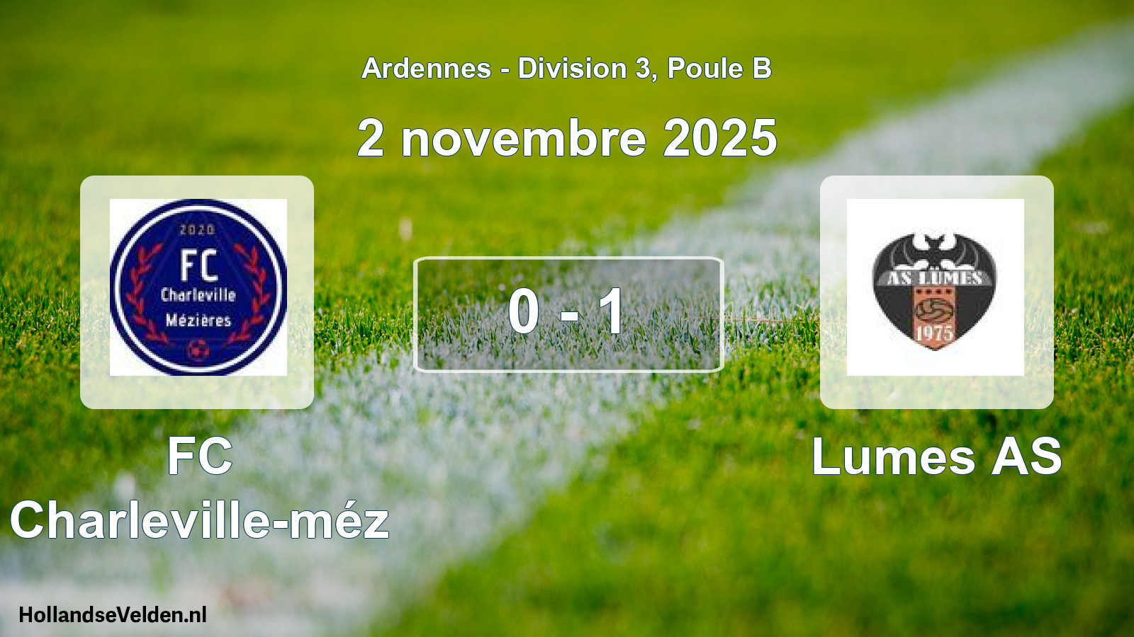 Match joué: FC Charleville-méz - Lumes AS 0 - 1 (2 novembre 2025)