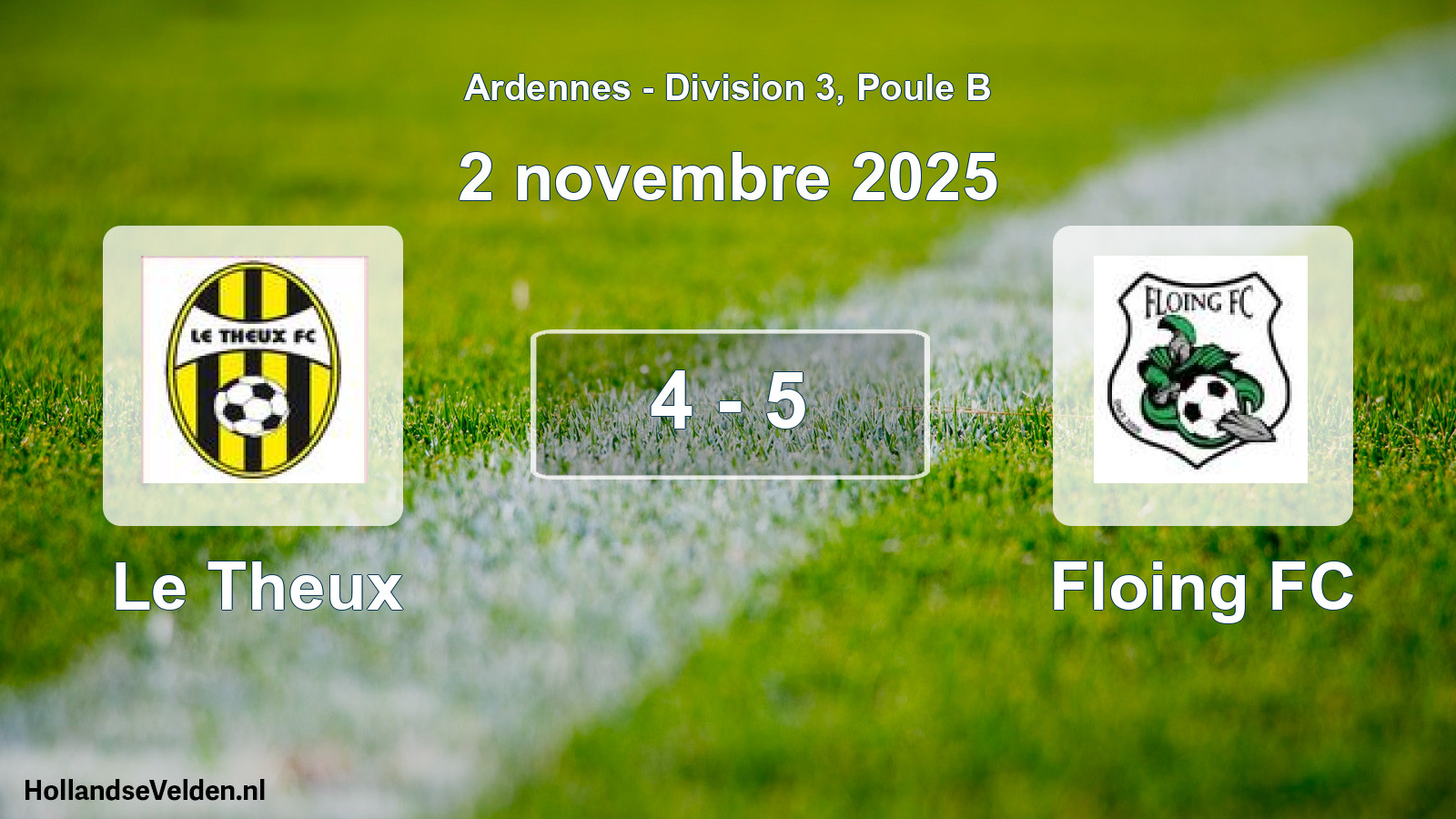 Gespeelde wedstrijd: Le Theux - Floing FC 4 - 5 (2 november 2025)