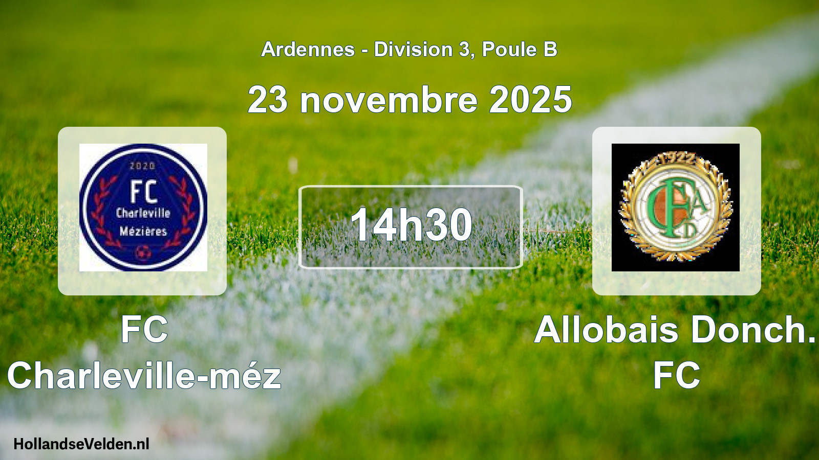 Match programmé: FC Charleville-méz - Allobais Donch. FC (23 novembre 2025)